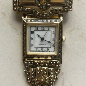 VINTAGE QUARTZ WATCH BROOCH/PIN